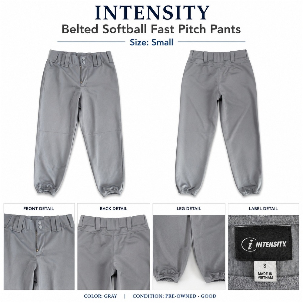 Intensity Belted Softball Fast Pitch Pants Gray Small ND5330W Womens Athletic